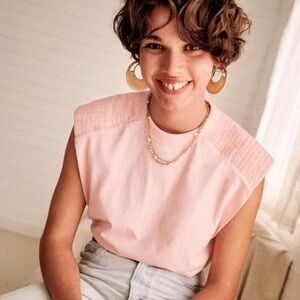 Sezane Robin muscle top brick red XS